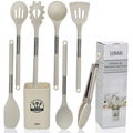 Kit 8 Utensílios de Cozinha de Silicone e Aço Inox Grandes com Balde - Livre de BPA - Original LUMAI