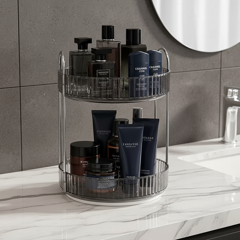 Organizador Prateleira Diamante Acrílico Porta Maquiagem Beleza Multiuso Giratorio