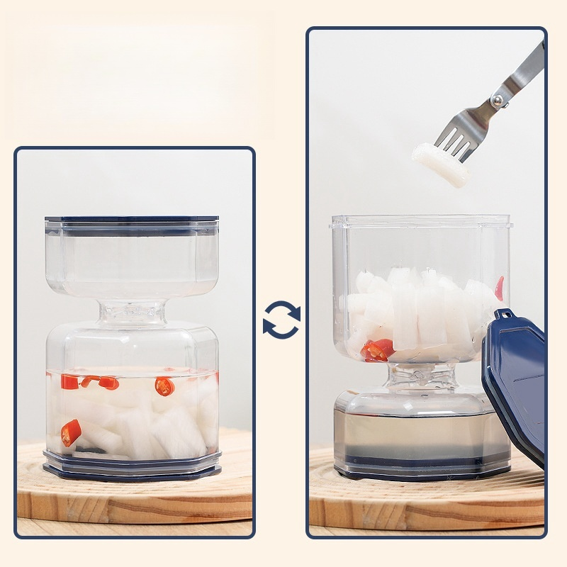 Pote Hermético para Conservas com Separador de Líquido com garfo 024-225