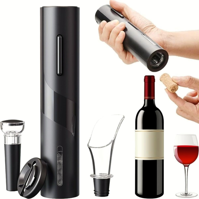 Kit Abridor De Vinho Elétrico Com Acessórios Ideal Para Saca Rolhas Elétrico Decanter Automatico