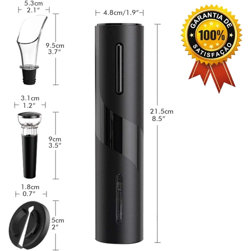 Kit Abridor De Vinho Elétrico Com Acessórios Ideal Para Saca Rolhas Elétrico Decanter Automatico