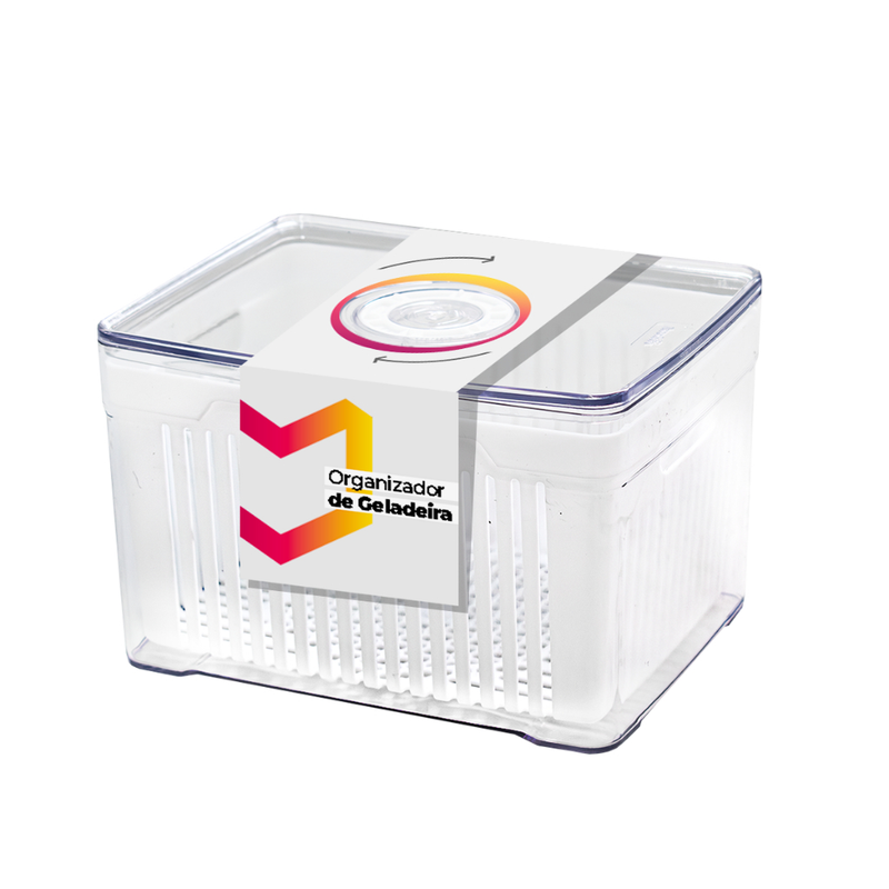 Kit Organizadores de Geladeira e Armário 3,8L – Cestos Acrílico Plástico Transparente para Cozinha, Frutas, Verduras