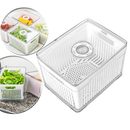 Kit Organizadores de Geladeira e Armário 3,8L – Cestos Acrílico Plástico Transparente para Cozinha, Frutas, Verduras