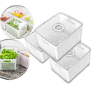 Kit Organizadores de Geladeira e Armário 3,8L – Cestos Acrílico Plástico Transparente para Cozinha, Frutas, Verduras