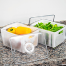 Kit Organizadores de Geladeira e Armário 3,8L – Cestos Acrílico Plástico Transparente para Cozinha, Frutas, Verduras