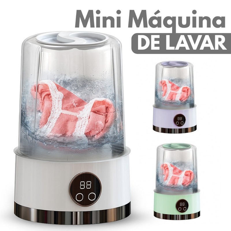 Mini Máquina de Lavar Portátil 1000ml - Lavadora Compacta USB Para Meias Roupas intimas e Delicadas