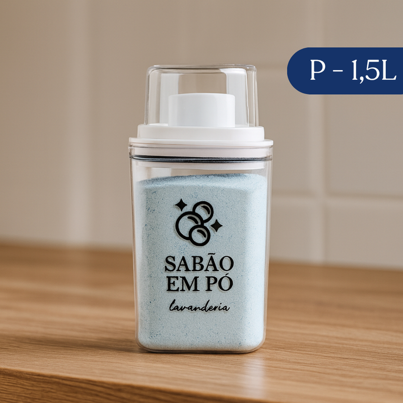 Dispenser Organizador Lavanderia 2,3 litros ou 1,5 Litros Acrílico - Amaciante, Sabão em Pó e Liquido, Tira Manchas