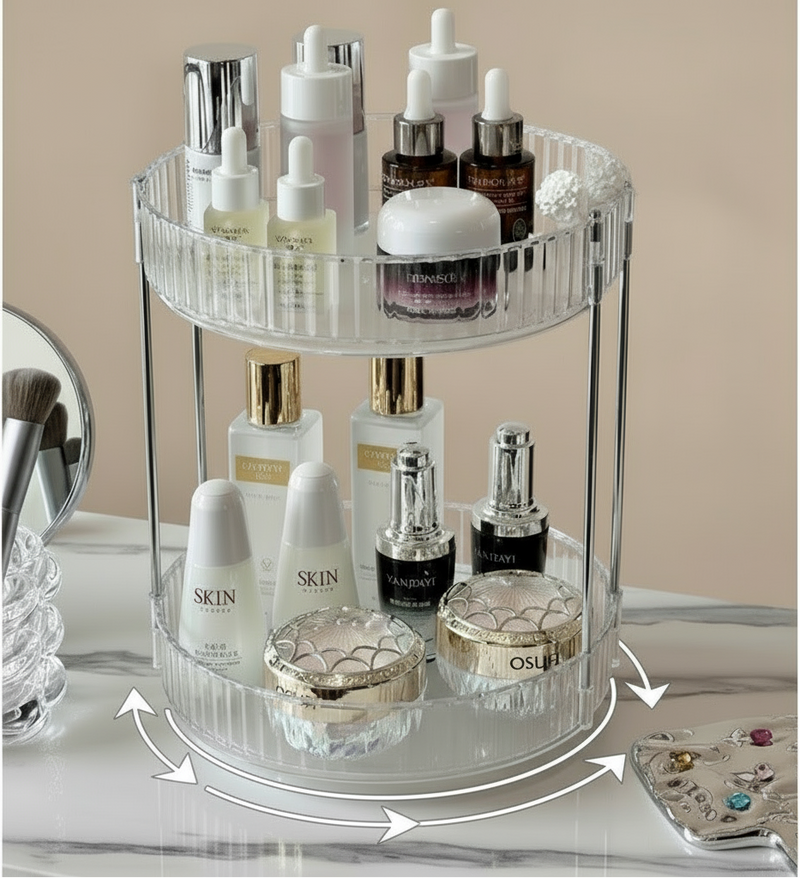 Organizador Prateleira Diamante Acrílico Porta Maquiagem Beleza Multiuso Giratorio