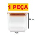 Pote Acrílico Com Tampa Multiuso Quadrado Plástico 800ml 500ml 1000ml Super Vedação Transparente