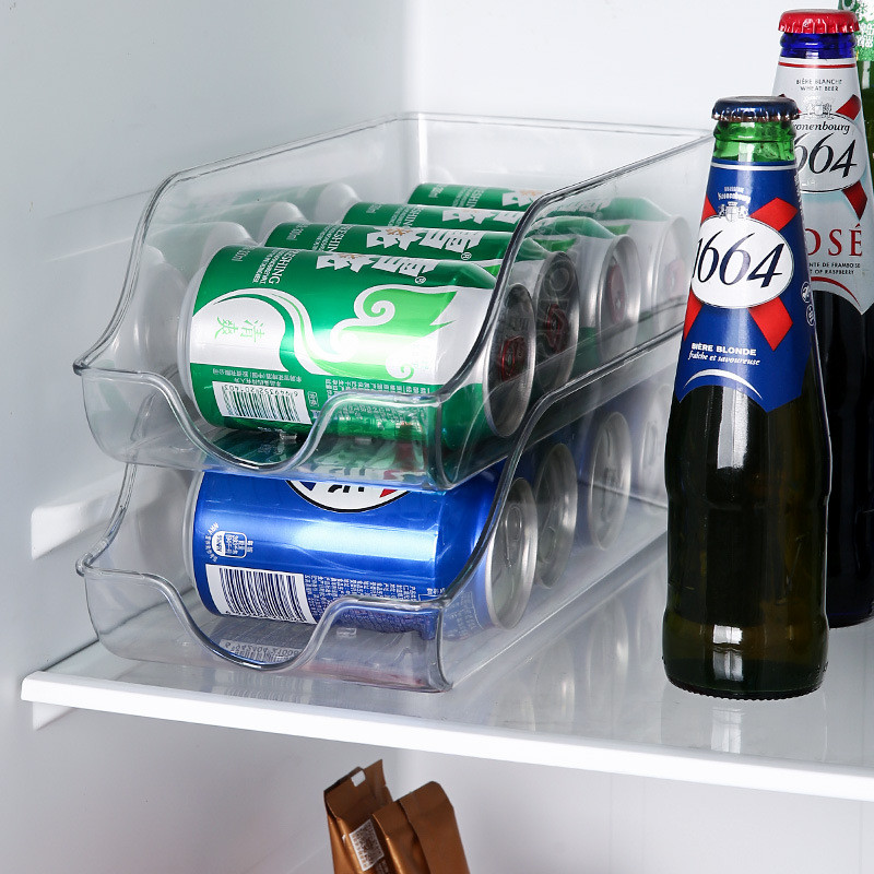 Cozinha Frigorífico Organizador Clear Dispenser Despensa Refrigerante Geladeira Lata Acessórios