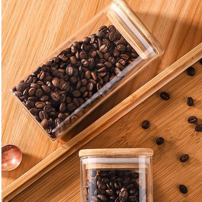 Pote Acrílico Com Tampa Multiuso Quadrado Plástico 800ml 500ml 1000ml Super Vedação Transparente