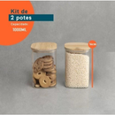 Pote Acrílico Com Tampa Multiuso Quadrado Plástico 800ml 500ml 1000ml Super Vedação Transparente