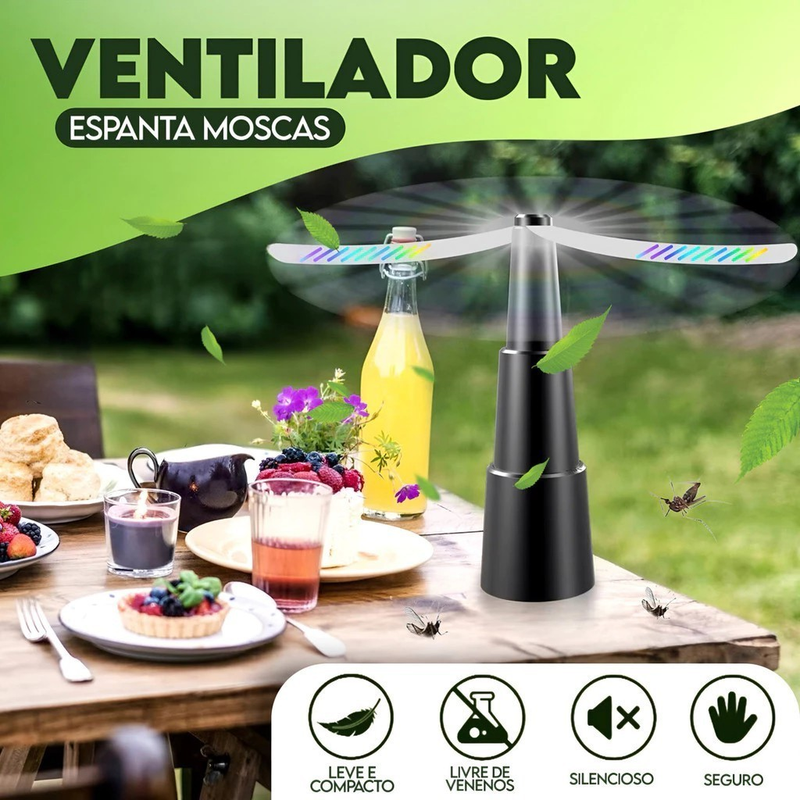 Kit 2 Espanta Mosca Mini Ventilador Repelente Mosquito Mesa